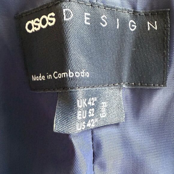 ASOS DESIGN Skinny Suit Vest with Wool  Blue Chest 42 Regular NWT IN PACKAGE - Picture 9 of 10